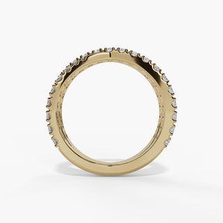 Crossover Diamond Wedding Band in 14K Gold