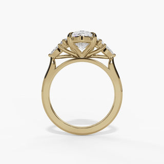 Oval Diamond Five-Stone Engagement Ring in 14K Gold