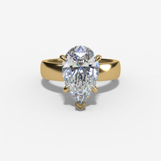 Cathedral Pear Diamond Solitaire Engagement Ring