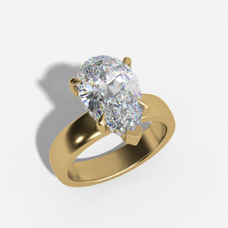 Cathedral Pear Diamond Solitaire Engagement Ring