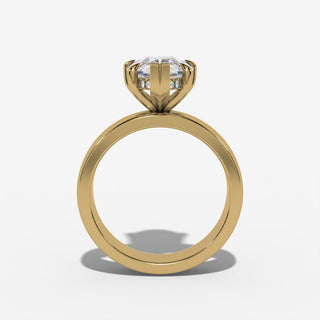 Cathedral Pear Diamond Solitaire Engagement Ring