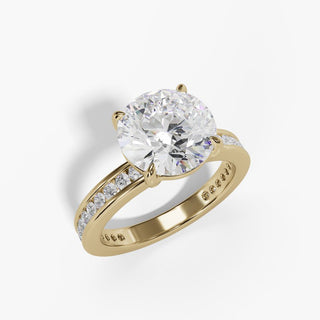 Round Channel Set Diamond Engagement Ring