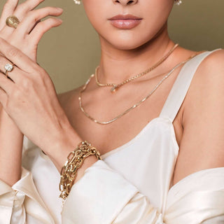 The Solenne Gold Anchor Link Bracelet