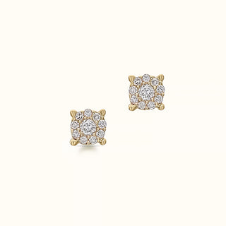 Diamond Stud Earrings in 18K Yellow Gold