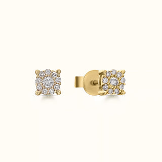 Diamond Stud Earrings in 18K Yellow Gold