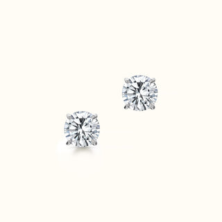 Moissanite Stud Earrings in 14K White Gold
