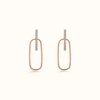 Diamond Drop Earrings in 14K Rose Gold