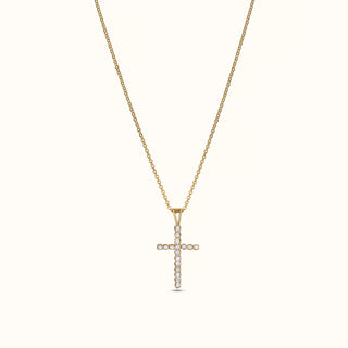 Diamond Cross Pendant in 14K Yellow Gold (0.32 CTW)