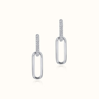 Petite Diamond Drop Stud Earrings in 14K White Gold