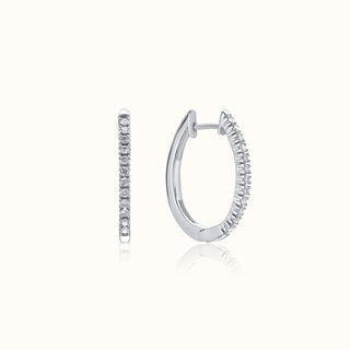 Diamond Huggie Earrings in 14K White Gold