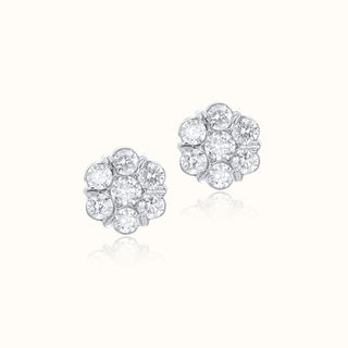 High-Carat Diamond Stud Earrings in 14K White Gold