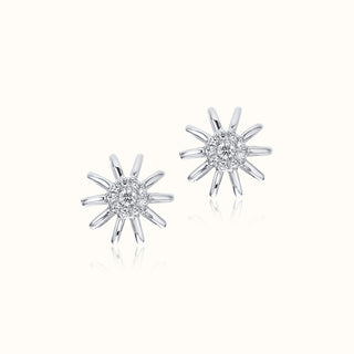 Petite Diamond Stud Earrings in 14K White Gold