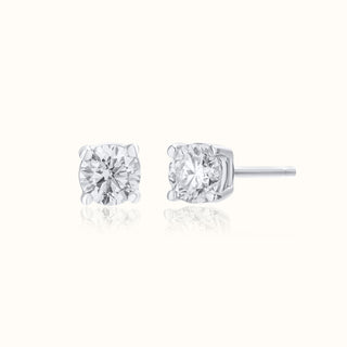 Mini Diamond Stud Earrings in 14K White Gold