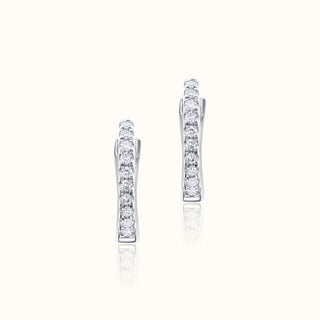 Baby Diamond Huggie Earrings in 14K White Gold - Scaled for Babies / Toddlers