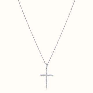 Diamond Cross Pendant Necklace in 14K White Gold (0.50 CTW)