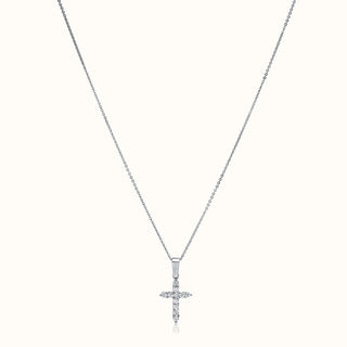 Diamond Cross Pendant Necklace in 14K White Gold (0.35 CTW)