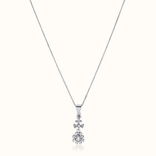 Elongated Diamond Pendant Necklace in 14K White Gold