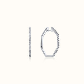 Diamond Huggie Hoop Earrings in 10K White Gold (0.84 CTW)