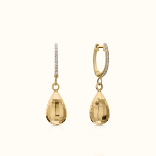 Diamond Drop Huggie Earrings in 14K Yellow Gold (0.18 CTW)
