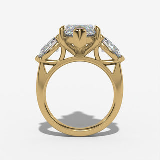 Marquise Three-Stone Diamond Engagement Ring in 14K Gold
