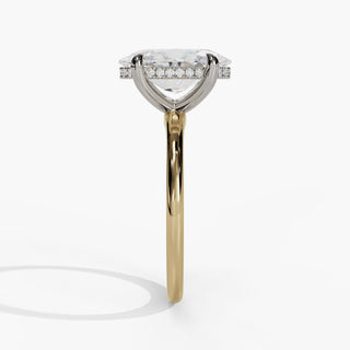 Oval Diamond Wrap Solitaire Engagement Ring in 14K Gold