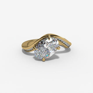 Oval Sculptural Diamond Engagement Ring