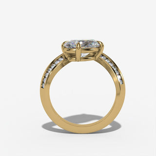 Oval Sculptural Diamond Engagement Ring