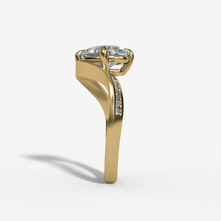 Oval Sculptural Diamond Engagement Ring