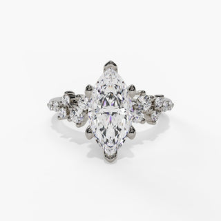 Marquise Diamond Engagement Ring in 14K Gold - White Gold