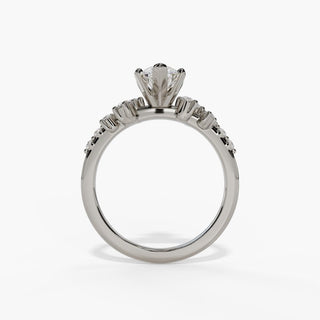 Marquise Diamond Engagement Ring in 14K Gold - White Gold