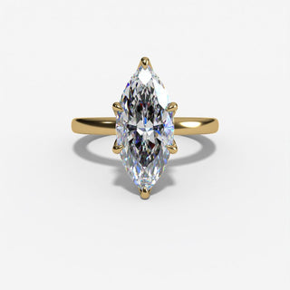 Marquise Solitaire Engagement Ring in 14K Gold