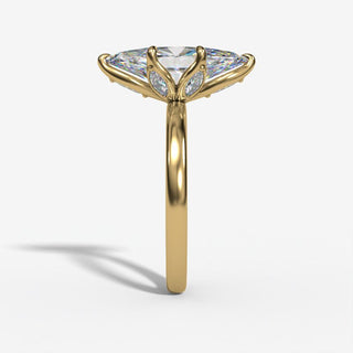 Marquise Solitaire Engagement Ring in 14K Gold